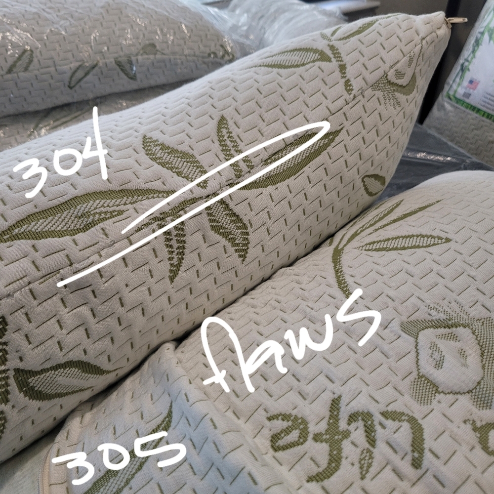 Bamboo #304 & 305 Pillows 8" Shredded Memory Foam Zip Cover Costco - Picture 9 of 14